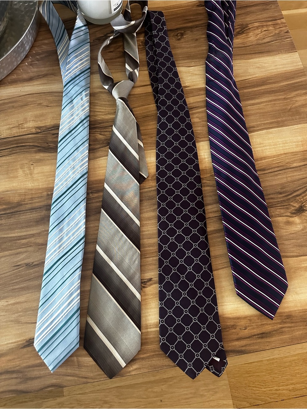 Men's Classic Stripe & Pattern Neck Tie Collection - Blue, Gray, Navy, Purple